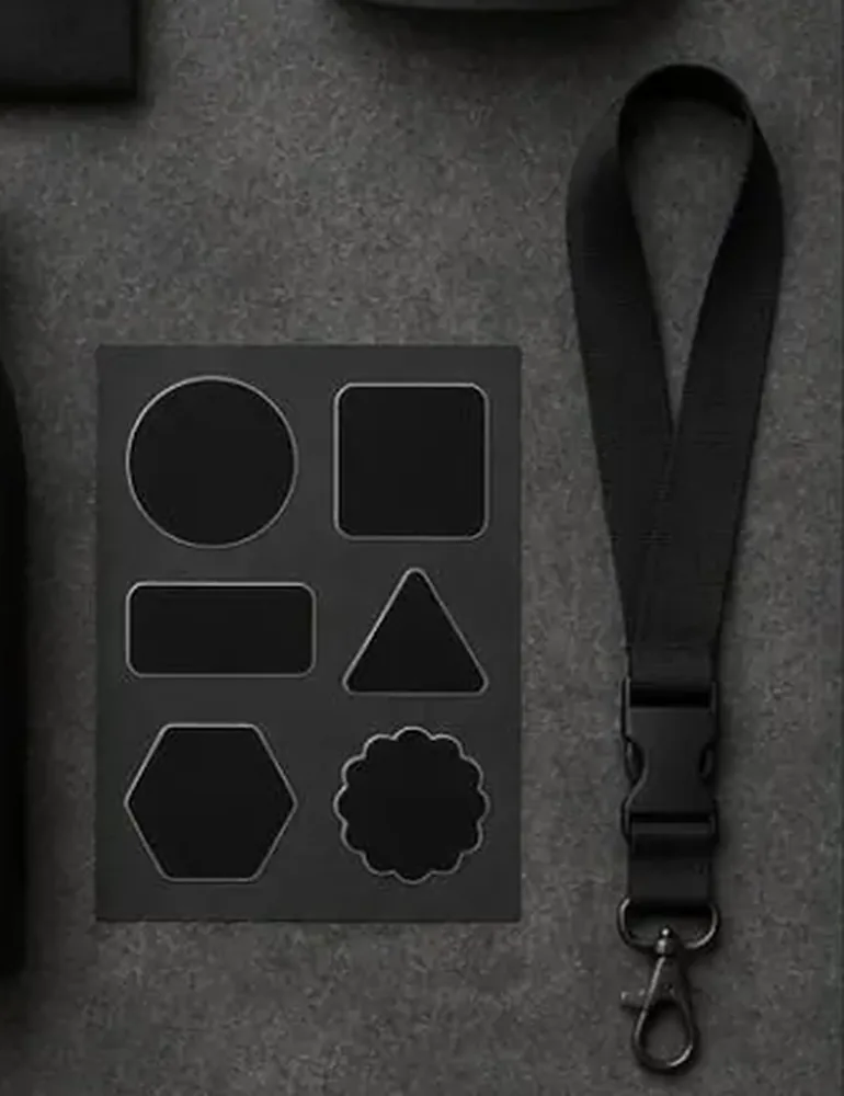 Die-cut sticker sheet and a woven lanyard